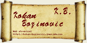 Kokan Božinović vizit kartica
